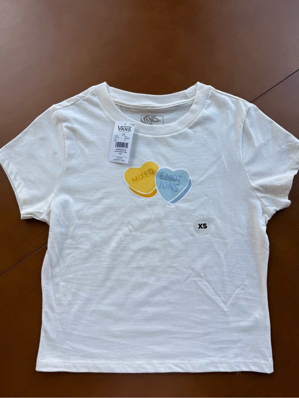 NWT Vans “Mixed Emotions” Baby Tee XS